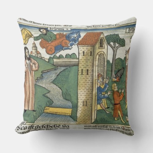 2 Kings 2 1_24 Elijah ascends to Heaven in a whirl Throw Pillow