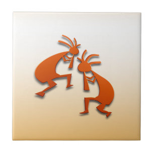 2 Kokopelli #82 Ceramic Tile