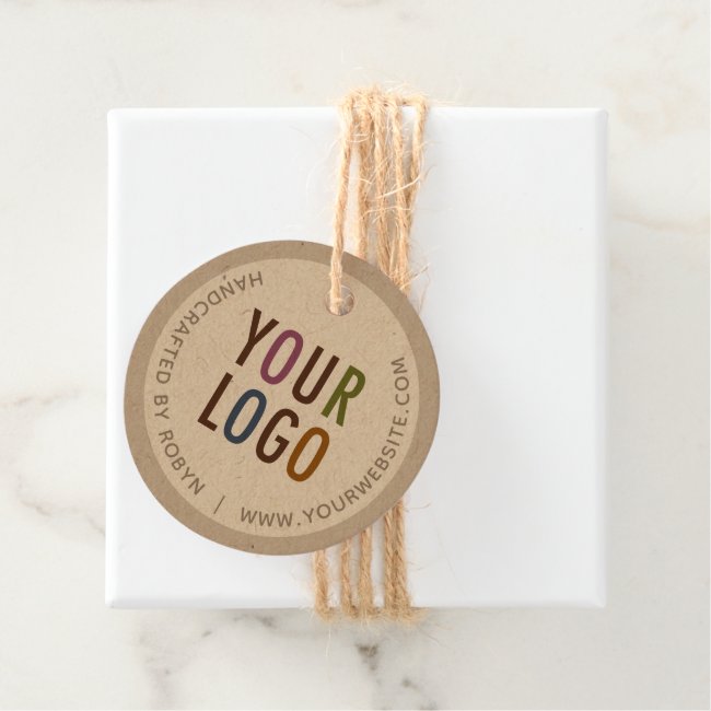2" Kraft Custom Circle Round Hang Tags with String