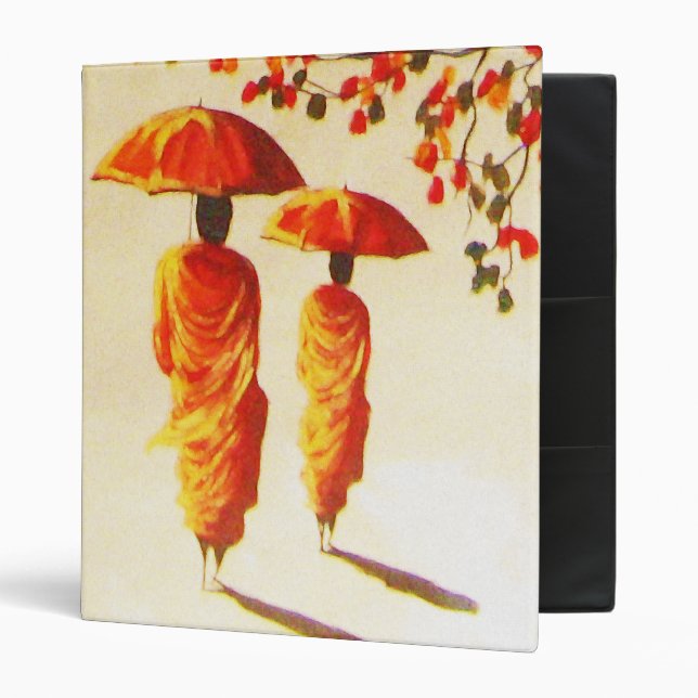 2 Laotian Buddhist Monks 3 Ring Binder (Front/Inside)