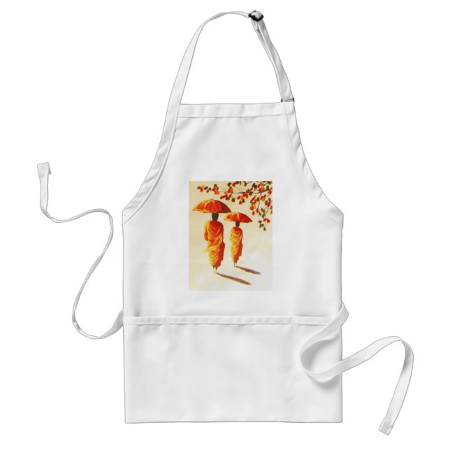 2 Laotian Buddhist Monks Adult Apron (Front)