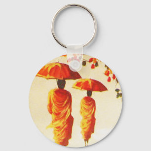 2 Laotian Buddhist Monks Keychain
