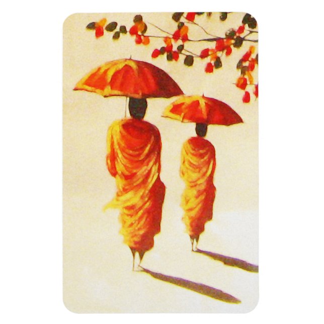 2 Laotian Buddhist Monks Magnet (Vertical)