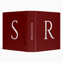 2 Large White Monograms, Initials on Deep Red