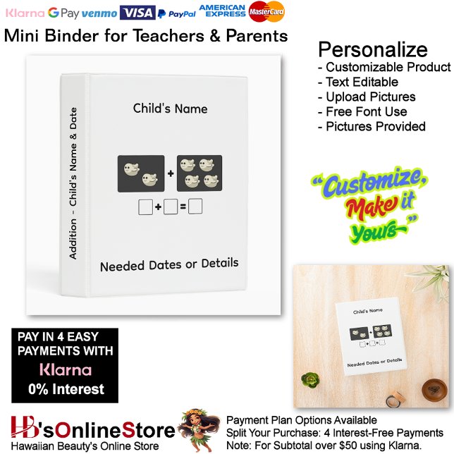 2 Learn Addition Child's Name Date Info Teacher  Mini Binder (2 Learn Addition Child's Name Date Info Teacher Mini Binder.)