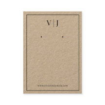 2 Letter Monogram Jewelry Earrings Display Card