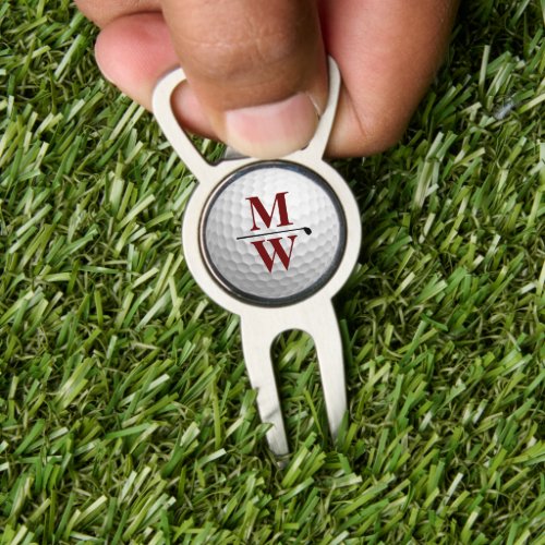 2_letters Monogram  ball dimples Divot Tool