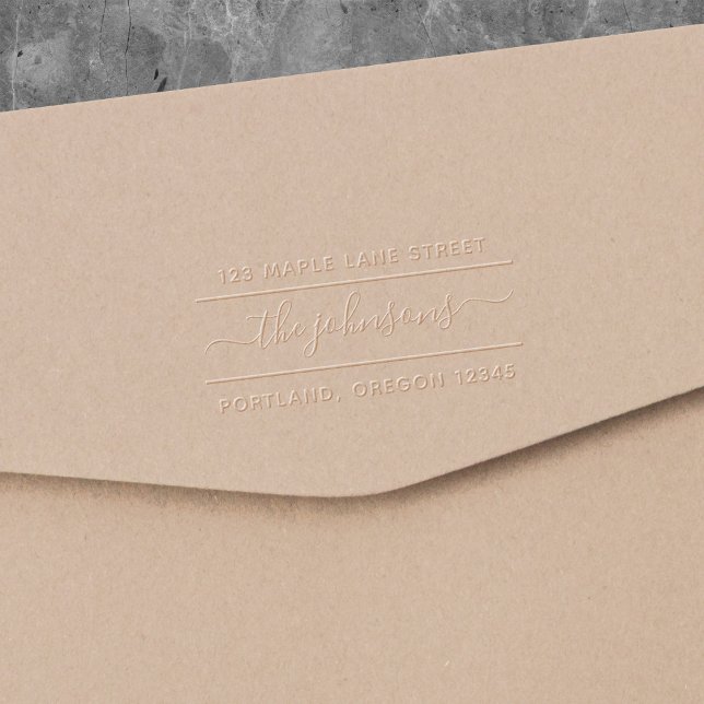 2 Lines Calligraphy Script Family Return Address Embosser (Creator Uploaded)