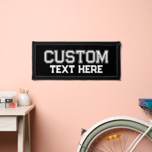 2 Lines of Text - black and white Athletic Look Pennant