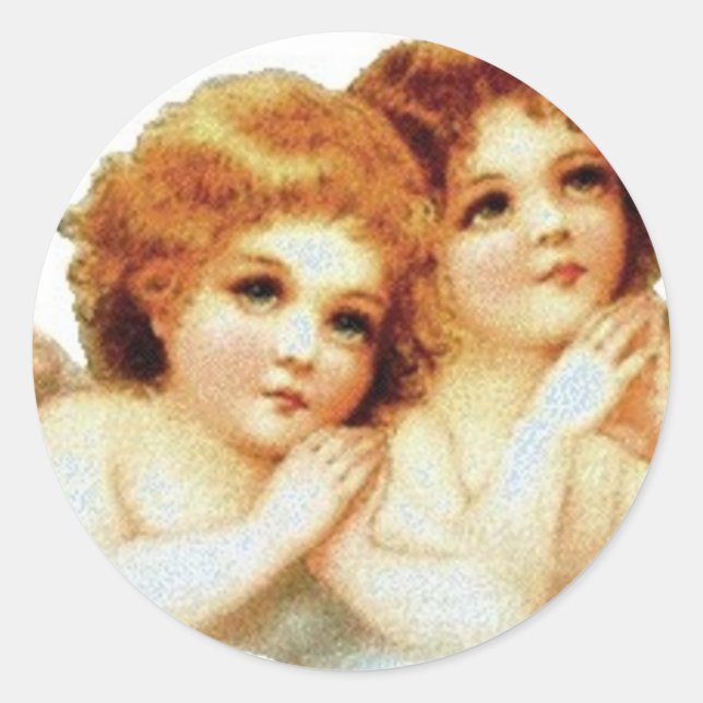 2 Little Angels Praying - Sticker (Front)