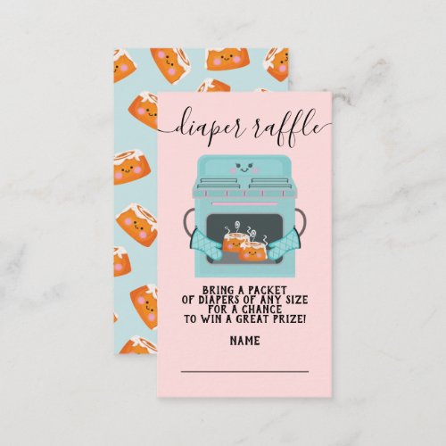 2 Little buns in the oven Diaper Raffle Enclosure Card