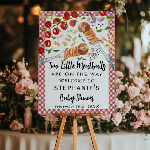 2 Little Meatballs Are On The Way Twin Baby Shower Foam Board