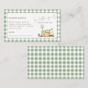 2 Little Sprouts Twins Diaper Raffle Baby Shower  Enclosure Card