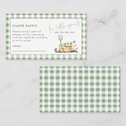 2 Little Sprouts Twins Diaper Raffle Baby Shower 