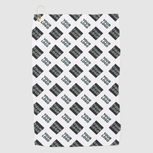 2 Logos, Diagonally Repeating Logos   White Golf Towel