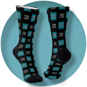 2 Logos Simple Repeating Logo   Black Socks