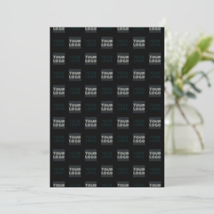 2 Logo's Simple Repeating Logo Black Thank You Card