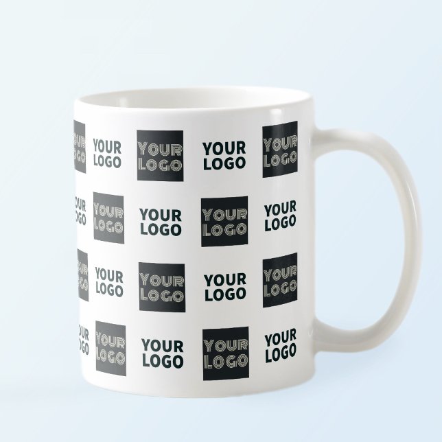 2 Logos Simple Repeating Logo | White Coffee Mug (Creator Uploaded)