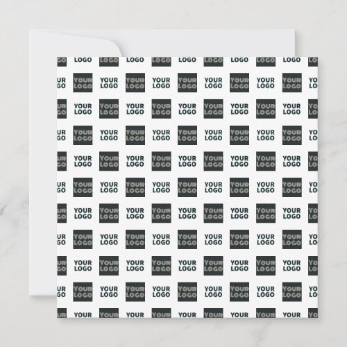 2 Logos Simple Repeating Logo  White Holiday Card