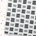 2 Logo's Simple Repeating Logo | White Kitchen Towel<br><div class="desc">Easily replace with your own logo.</div>
