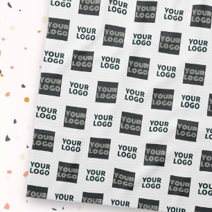 2 Logo's Simple Repeating Logo   White Kitchen Towel