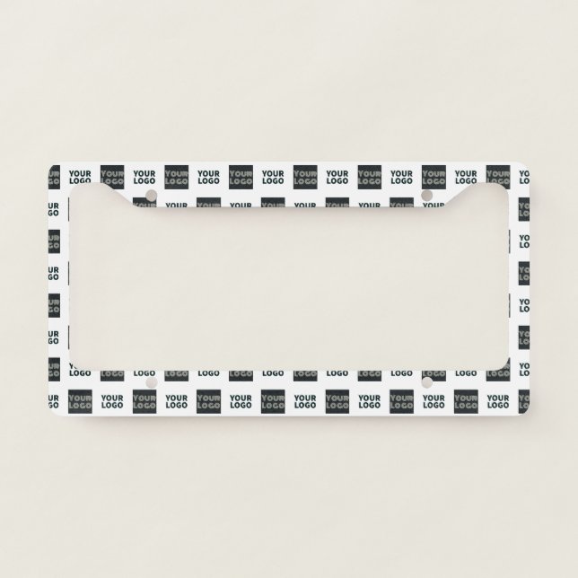 2 Logo's Simple Repeating Logo | White License Plate Frame (Front)