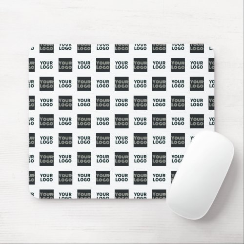 2 Logos Simple Repeating Logo  White Mouse Pad