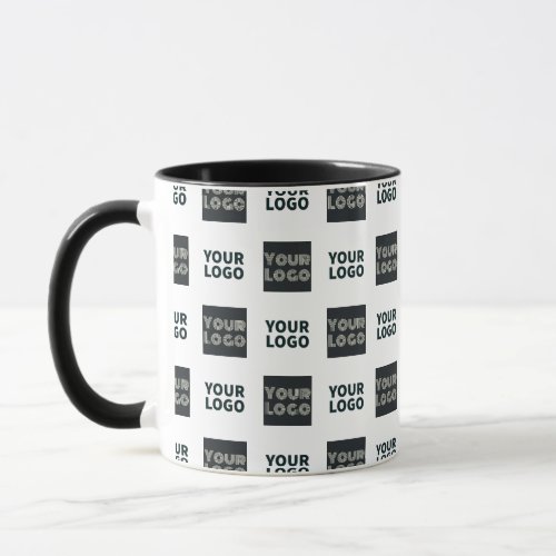 2 Logos Simple Repeating Logo  White Mug