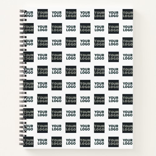 2 Logos Simple Repeating Logo  White Notebook