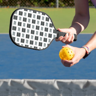 2 Logo's Simple Repeating Logo White Pickleball Paddle