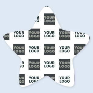 2 Logos Simple Repeating Logo White Star Sticker