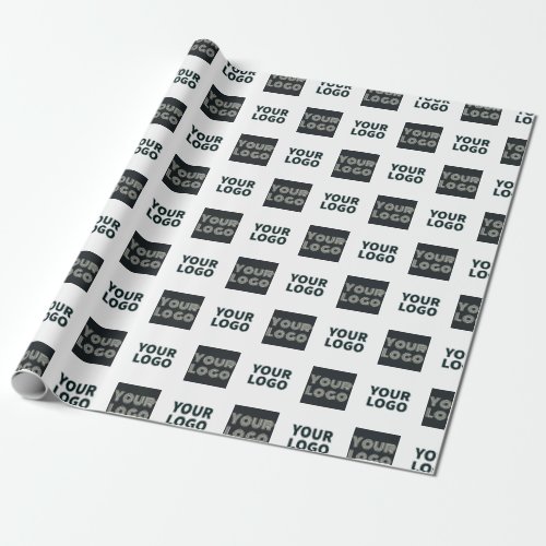 2 Logos Simple Repeating Logo  White Wrapping Paper