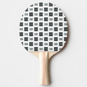 2 Logos Simple Repeating Logos Black Ping Pong Paddle
