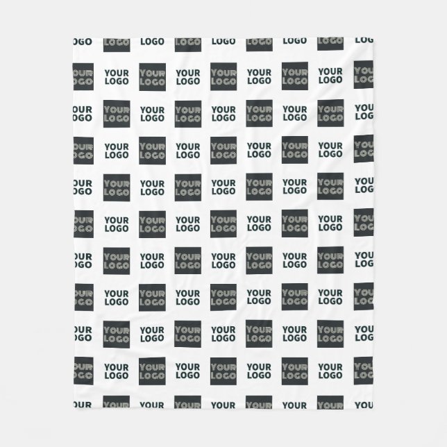 2 Logos Simple Repeating Logos | White Fleece Blanket (Front)