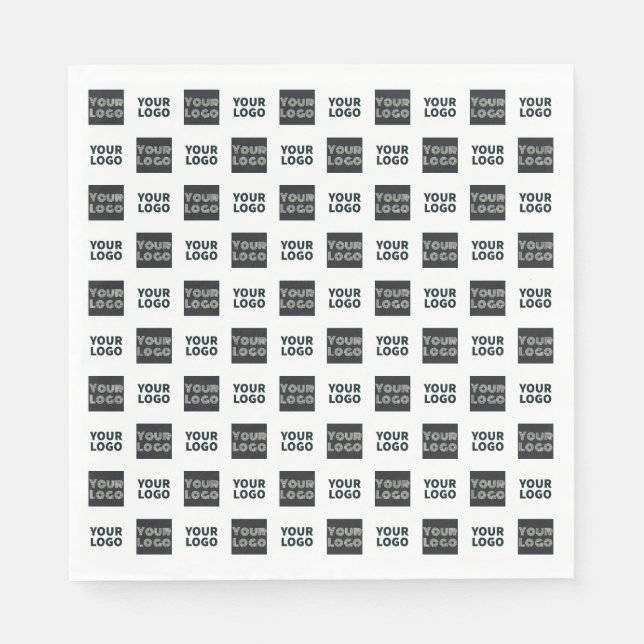 2 Logos Simple Repeating Logos | White Napkins (Front)