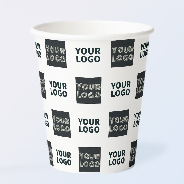 2 Logos Simple Repeating Logos | White Paper Cups (Creator Uploaded)