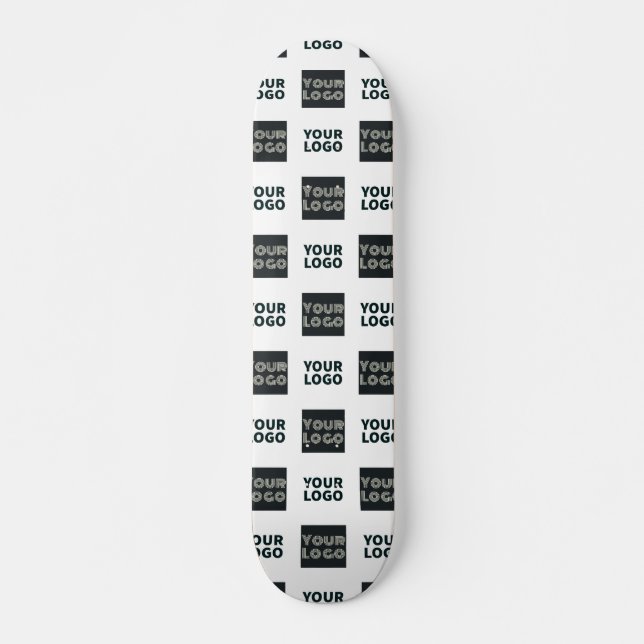 2 Logos Simple Repeating Logos | White Skateboard (Front)