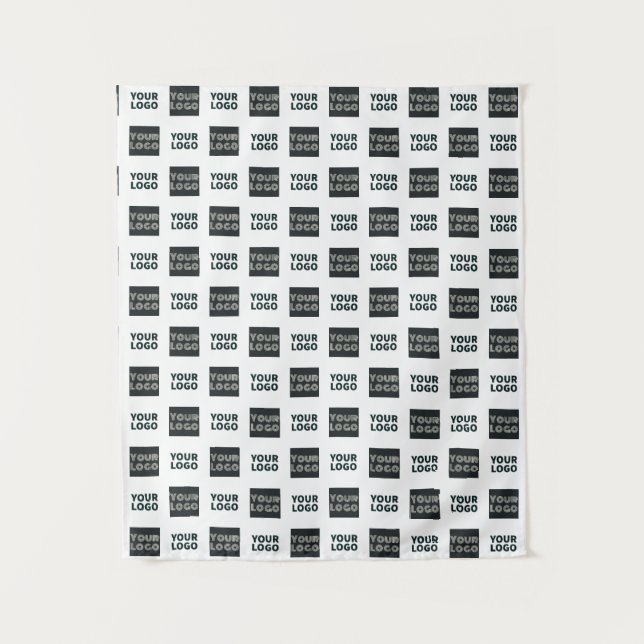 2 Logos Simple Repeating Logos | White Tapestry (Front)