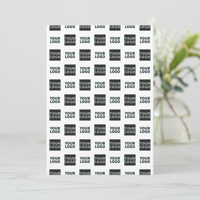 2 Logos Simple Repeating Logos | White Thank You Card (Standing Front)