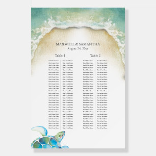 2 Long Tables Beach Wedding Seating Chart Foam Board