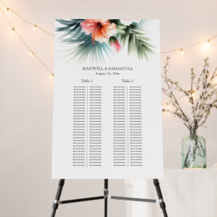2 Long Tables Floral Wedding Seating Chart Sign