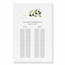 2 Long Tables Floral Wedding Seating Charts Sign