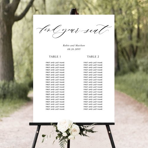 2 Long Tables Micro Wedding Seating Chart Sign