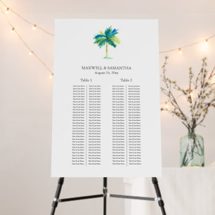 2 Long Tables Palm Tree Wedding Seating Chart Sign