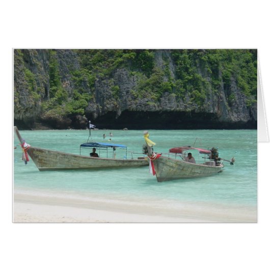 2 Longtail Boats - Phi Phi Islands, Thailand Cards (Front Horizontal)