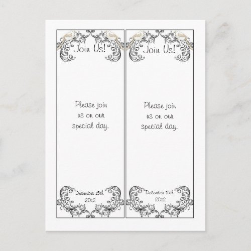 2 Love Birds BlackWhite Wedding Bookmarks Postcard