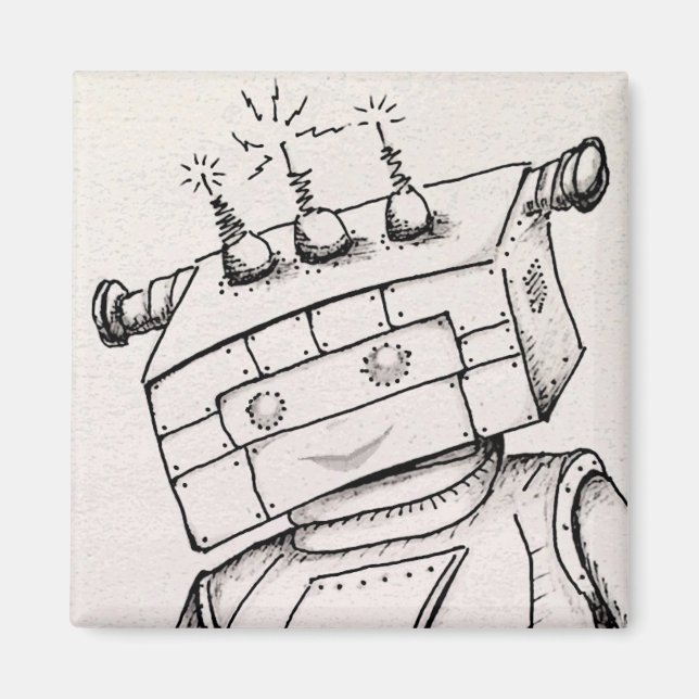 2" Magnet w/Robot Drawing (Front)
