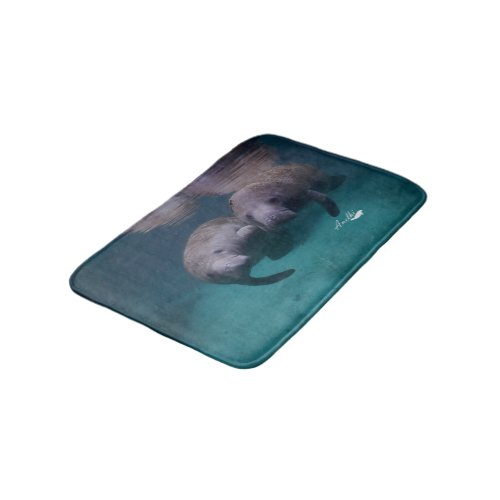 2 Manatee Friends bathroom mat