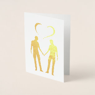 2 men Gay men Pride Foil Card