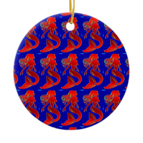 2 mermaids design ornament